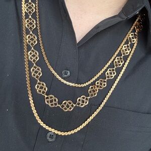 Vintage Monet Gold Layered Necklace